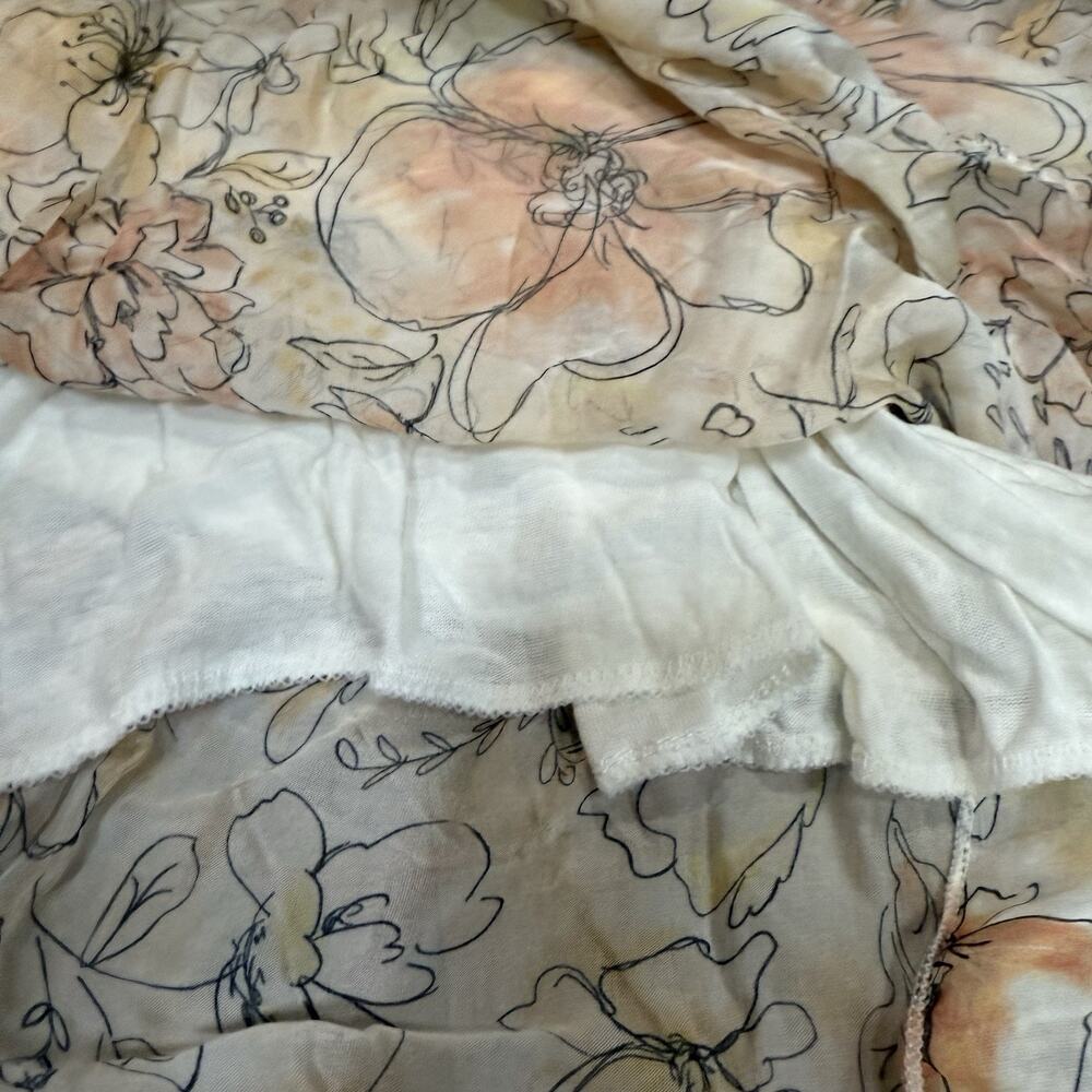 Le Ragazze Womens Sleeveless Midi Dress Size Large Floral Silk Blend Lined Italy - Picture 11 of 12
